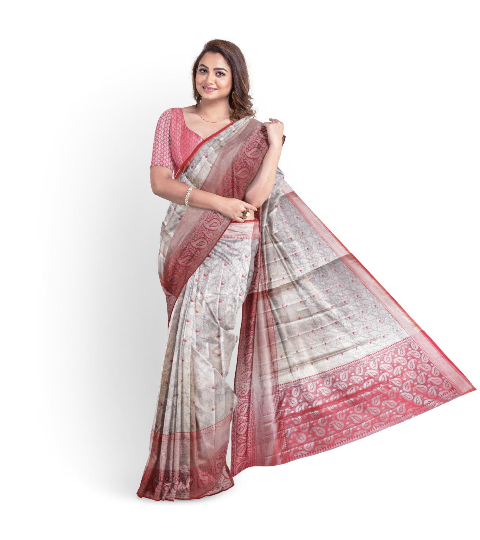 Exclusive Silver Tissue Kanjivaram Saree by Abaranji 